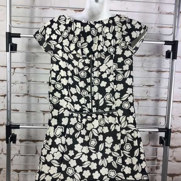 👚Anthro Top Blouse Silk Bk Cap Sleeve Print Sz 8 - Picture 3 of 6